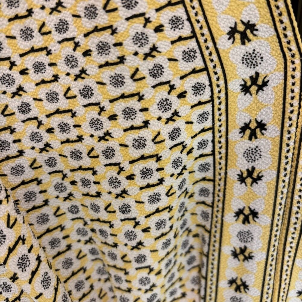 💛MAX Studio Ruffle Sleeve Belted V-Neck Yellow Blouse Size XL - Picture 7 of 11